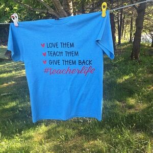 Blue Crew Neck Short Sleeve Tee